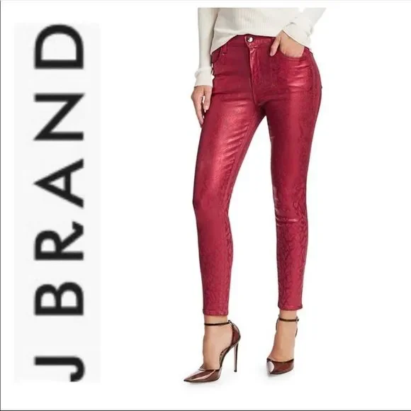 J Brand Pants Jumpsuits Jbrand Red Snakeskin Python Glossy